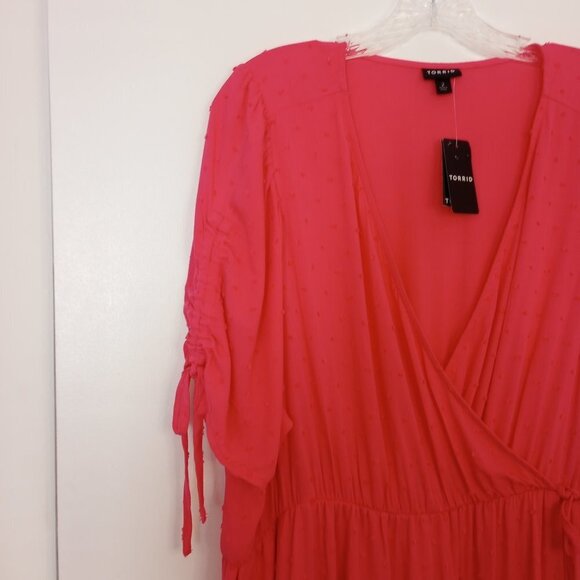 Torrid Swiss Linen Surplice Midi Dress - Picture 3 of 12